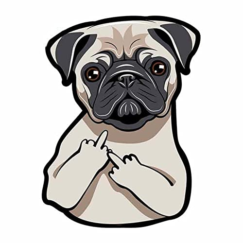 Uposao Auto 3D Aufkleber, 2 Stück Reflektierende Autoaufkleber Auto Karosserie Dekor Selbstklebend Auto Motorhaube Aufkleber Wasserdicht DIY Aufkleber Sticker Auto Styling Dekoration Aufkleber,Mops