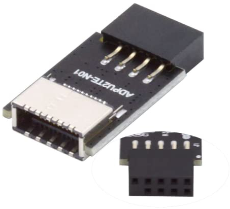 chenyang Adattatore di estensione da USB 2.0 a 9 pin maschio a USB 3.1 tipo E Key-A femmina da pannello frontale a 9 pin per scheda madre