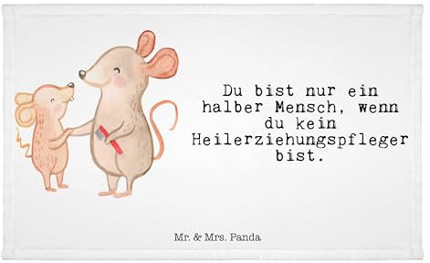 Mr. & Mrs. Panda Gästehandtücher Heilerziehungspfleger Herz - Geschenk, Gästetuch, Handtuch Klein, Kleines, Gästehandtuch, gäste wc, Ausbildung, Lustig, Spruch