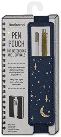 IF Bookaroo Trousse à stylos Motif Lune et étoiles Bleu foncé/doré