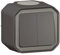 Double Interrupteur ou va et vient 3 fonctions LEGRAND étanche Plexo Anthracite 10A 250~ IP55 IK08 livré complet pour saillie