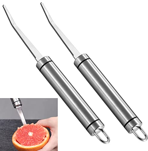 Grapefruit Knife, Stainless Steel Grapefruit Utensil, Serrated Edge & Thick Gauge Handle, Kitchen Tool with Non-Stick Plating for Kiwi, Dessert, Apple, Citrus Fruit