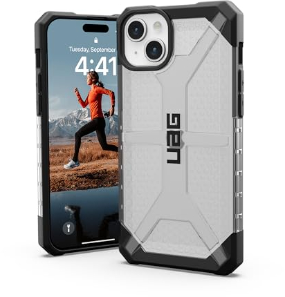 URBAN ARMOR GEAR UAG Case Compatible with iPhone 15 Plus Case 6.7 Plasma Ice Rugged Transparent Clear Military Grade Drop Tested Protective Cover