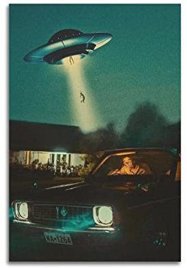 NOHF Vintage-Poster, UFO-Poster, Wandkunstdruck, Retro-Ästhetik, Raumdekoration, Bürodekoration, 30 x 45 cm, ungerahmt