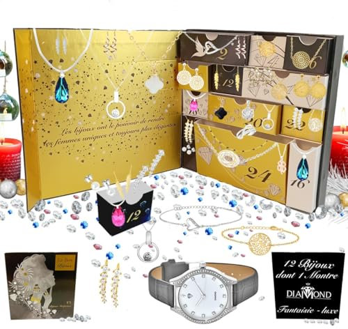 SC Crystal Adventskalender - 11 Schmuck + 1 Uhr mit echtem Diamant
