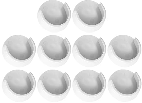 cyclingcolors 10x Rundrohr Halterung Kleiderstangenhalter Schrankrohr Schrankstangen Stange Rund Ø 25 mm Kunststoff, Weiß