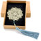 BRISKORE Lesezeichen Metall mit Quaste, Personalisiertes Lesezeichen Mädchen Booklover mit Schachtel, Mandala Blume Lesezeichen Personalisiert Geschenke für Teenager Mädchen Buchliebhaber Kollegen usw