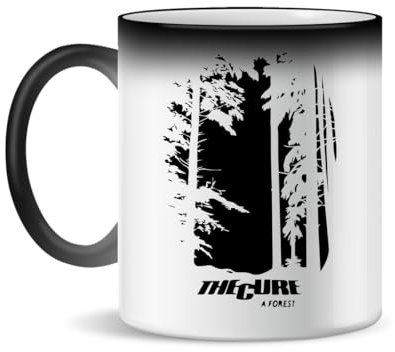 The Cure A Forest Tasse à Thé et Café en Céramique, 300ml, Blanc Magique, Rose, Noir 330ml