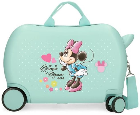 Disney Joumma Bags, Minnie Imagine, Kabinenkoffer, Kinderkoffer, aus ABS, einem Material, Vier multidirektionale Doppelrollen, seitlicher Kombinationsverschluss., türkis, Kinderkoffer