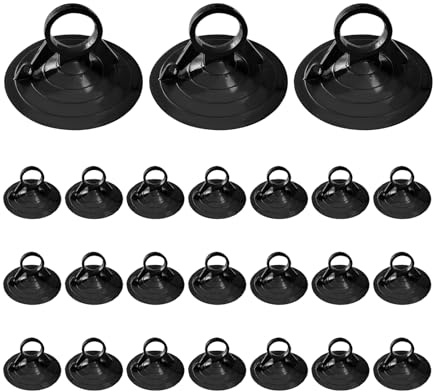 Ohleats 24 ventose per parabrezza auto, potenti ganci a coda di rondine, multiuso, per cucina, bagno, accessori per auto (nero, 4,5 cm)