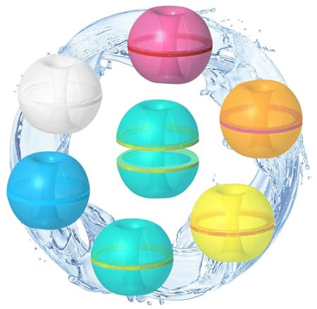 6 Stück Wasserbomben Wiederverwendbar Krapfen Wasserballons | Eine Sekunde Schnellfüller Wasserbombe | Magnetische Wasserbomben Selbstschließend Silikon Splashball Wasserspielzeug Kinder
