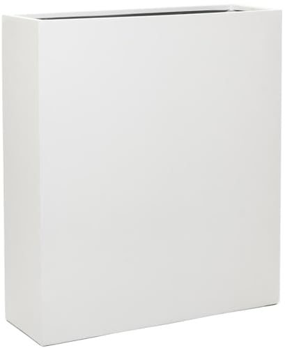 VIVANNO Pflanzkübel Raumteiler Sichtschutz Fiberglas ELEMENTO weiß matt (100x88x30)