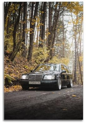UNSGA Vintage Supercar Poster Amg E500 W124, Retro-Renn-Poster, dekoratives Gemälde, Leinwand, Wandposter und Kunstdruck, moderne Familienschlafzimmer-Dekoration, Poster, 30 x 45 cm