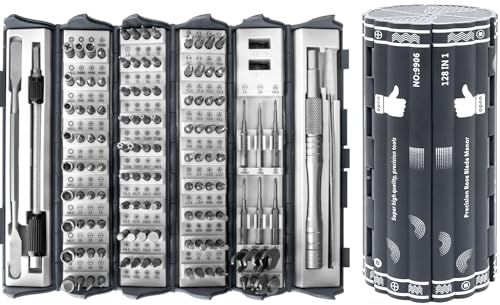Mucek 128 in 1 Feinmechaniker Werkzeug Set, Feinmechaniker Schraubendreher Set, Mini schraubenzieher set, Magnetische Precision Screwdriver Set für Computer,MacBook, iPhone, iPad,PS5,Xbox,Uhr