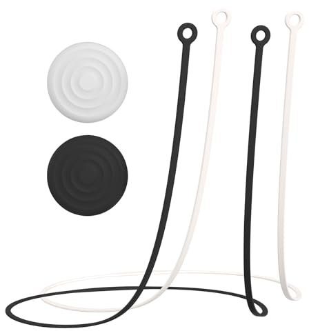 2 Pcs Earplugs Cord, Silicone Anti-Lost Earplug Lanyard, Compatible with Quiet/Engage/Experience/Vibes/Everyday, Safety Connector Strap Works with Most Earplugs, Black&White