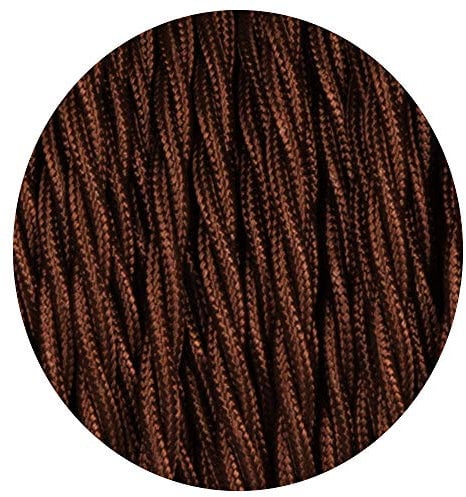 DC VOLTAGE 3 Core Twisted Electrical Cable 1 Meters / 3.28FT Vintage Braided Flex Cable Fabric Covered Cable Lamp cord Wire Textile Wire Flexible Lighting Appliances (Dark Brown)