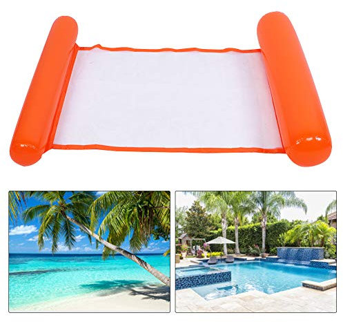 Portable Floating Inflatable Water Bed Foldable Hammock Swimming Pool Floating Chair (Orange)