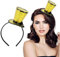 BOFUNX Serre-Tête avec Mini Chapeau Cylindre - Bandeau Paillettes Or - Accessoires de Costume pour Carnaval, Cosplay, Nouvel An