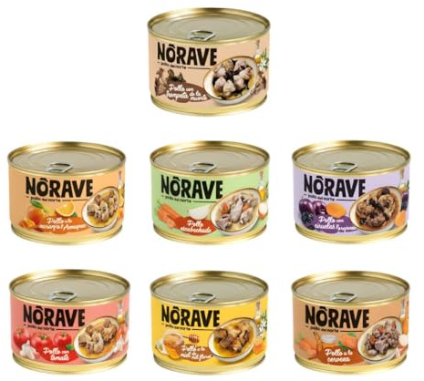 Norave Mix Recetas Latas de Pollo - Pack 7 x 400gr | Plato Preparado Pollo | En Conserva | Comida Lista para Servir | Recetra Tradicional Española | Sabores Variados