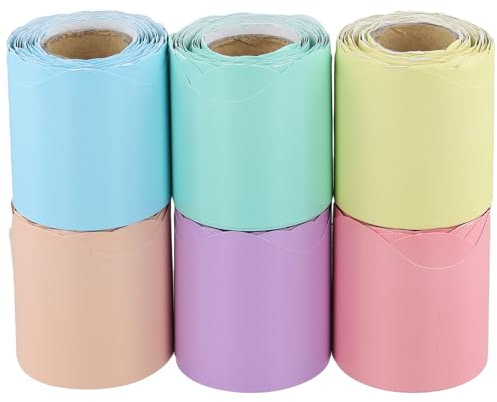 JEUIHAU 12 Rolls 393.7 ft Bulletin Board Borders, Colorful Border Rolls Classroom Blackboard Trim, Self Adhesive Wallpaper Border, School Whiteboard Wall Border