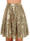 Pailletten Rock Damen Glitzer Rock Minirock Glitzer Pailletten Karneval Rock Goldener Rock Petticoat kurz Mini Rock Faltenrock Stilvoll Glitzer Rock Hohe Taille Metallischer Glocken Tanz (a-Gold, M)