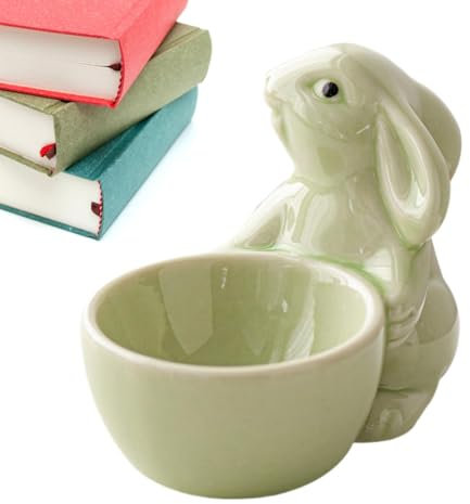 Moreeulsi Portauovo di Pasqua in ceramica, Portauovo a di coniglietto di Pasqua, Novità Portauovo di Pasqua, Portauovo di Pasqua, Portauovo a, Portauovo in ceramica, 8,5 x 7 cm