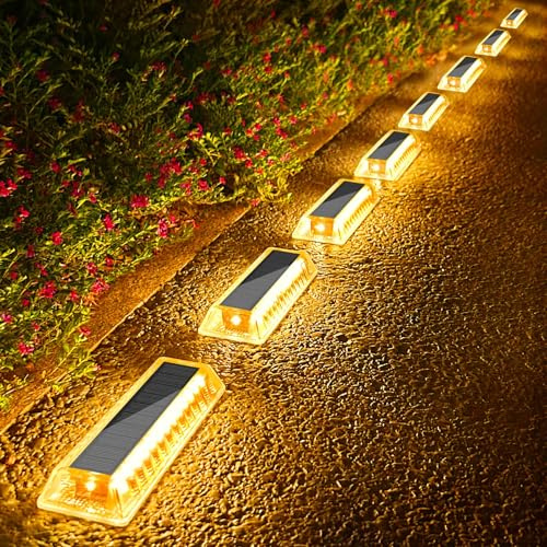 Lacasa Lot de 8 lampes solaires d'extérieur - 50 lm - LED - Étanche IP68 - Pour décoration de jardin, terrasse, cour - Blanc chaud - 2700 K