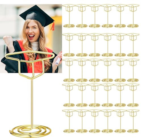 Zernblend 30 Pezzi Portafoto multifunzionali per Stagione di Laurea, Supporti per Carte, portafoto con Clip, Porta Carte da Tavolo