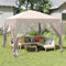 KioGro 3x3m Tonnelle de Jardin Extérieur, Pergola Résistante à l'eau et au Froid avec 4 Moustiquaire, Barnum Anti-UV Respirable Tente de Réception Cadre, Beige