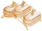 Sharplace Assiette de Service pour collations aux Fruits secs, Assiette à Salade, Plat de Fruits secs Polyvalent, Plats de Service divisés pour la Cuisine de, 3 Grilles Ambre