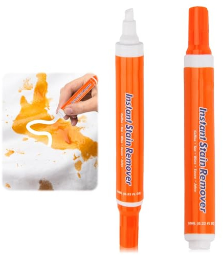 2PCS Clothes Stain Remover Pen, Instant Stain Remover Pens for Clothes, Dye Bleed Remover, Multipurpose Wash Free Remover Pens, Quick Effect and Drying for Stubborn, Blood, Coffee, Travel Pocket Size