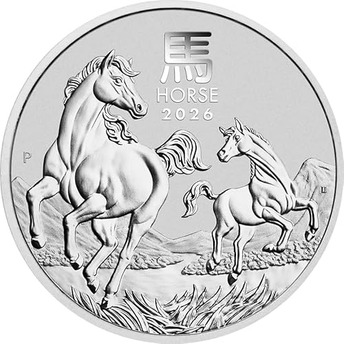 Generisch Lunar III Pferd 2026 1 Unze Silbermünze, 31,1 g, 999,9/1000 Feinsilber, gekapselt