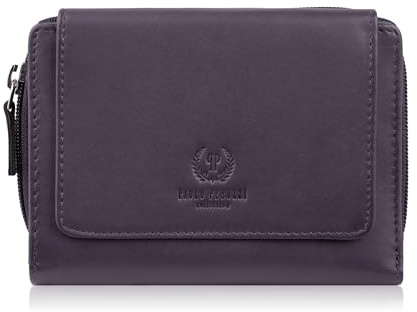 Damengeldbörse Leder lila groß horizontal mit RFID Paolo Peruzzi SL-07-VI