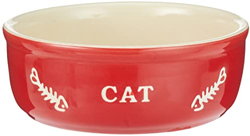 Nobby Katzen Keramikschale CAT, rot / beige Ø13,5 X 5 cm, 1 Stück