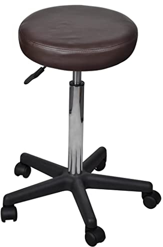 vidaXL Rollhocker Höhenverstellbar Braun Drehstuhl Arbeitshocker Hocker Büro