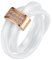 JewelryWe Bijoux Bague Femme Anneaux Entrelacé Faux Diamant Mariage Céramique Acier Inoxydable Anneaux Fantaisie Couleur Blanc Rose Or Largeur 3mm avec Sac Cadeau(Taille de Bague 54.5)