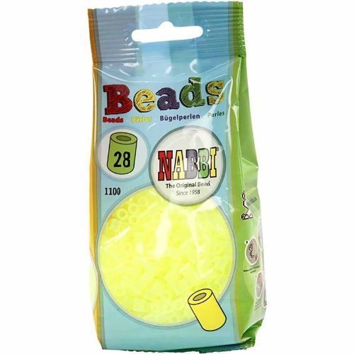 Nabbi Bügelperlen 1.100 Stück Neongelb transparent