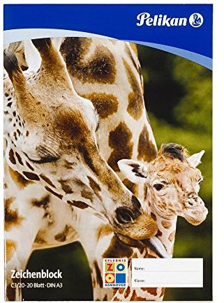 Pelikan 224840 - Zeichenblock DIN A3 20 Blatt 100gr, 1 Stück, mehrfach sortiert