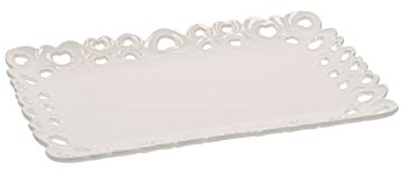La Porcellana Bianca - Vassoio Traforato in Luxury Box - Valentino - Arredo Casa, Porcellana Traforata - Porcellana - 27x19xh2 cm