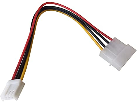 Aukson Q02 Floppy FDD Strom Adapter Stromkabel 4 Pin Molex Stecker auf 4 Pin Floppy Buchse 20 cm Stromversorgung