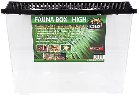 Fauna Box High (High, Extra-Large) - Transportbox/Quarantäneterrarium für z.B. Reptilien, Amphibien, Kaninchen, Mäuse, Vögel - Allzweckbehälter