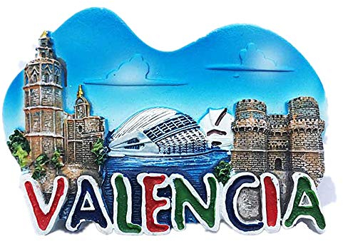 Valencia 3D-Kühlschrankmagnet, Dekoration für Zuhause und Küche, Spanien, Valencia, Kühlschrankmagnet, Reise-Souvenir, Geschenk