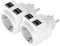 revolt USB Zwischenstecker: 2er-Set Steckdose mit 4-fach-USB-Netzteil (3,6 A / 18 W), bis 3.680 W (Steckdosenleiste USB, 2in1-Steckdose mit USB-Netzteil, Ladestecker)
