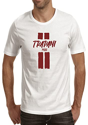 Tipolitografia Ghisleri Maglietta con Bande Verticali Trapani Replica Uomo, Donna, Bambino Tifosi Calcio