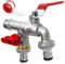 SHYNE Qualità Doppio Rubinetto 1/2'' Pollice Ottone Antiruggine e Resistente al Gelo + 2 Prese Rubinetto Gratuiti + eBook | Giardino, Lavatrice, Pioggia Barile (2 pezzi)