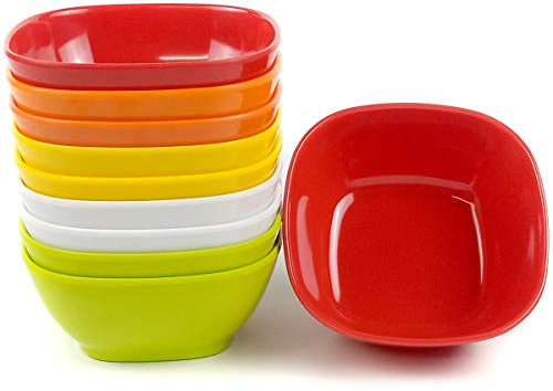 EWEIGEER 11,2 cm Melamin-Dessertschüsseln für Kinder, Kunststoff, kleine Schüssel für Eis, Snacks, Reis, Salat, Suppe, Müsli, 10 Stück