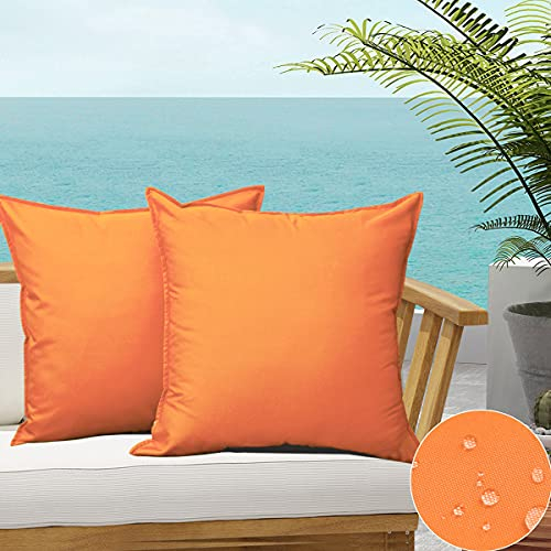 SOFJAGETQ Wasserfeste Kissenbezüge für den Außenbereich, strapazierfähiger, wasserdichter Stoff, lebendige dekorative Outdoor-Kissen, Kissen für Terrasse, Couch, Zelt, 45,7 x 45,7 cm, 2 Stück