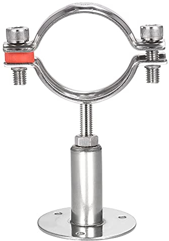 sourcing map Wandmontage Deckenmontage Rohr Halter 304 Edelstahl einstellbare Rohrhalterung Schelle für 54-57mm