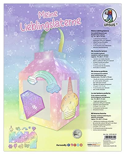 Ursus 18780001 - Laternen-Bastelset Meine Lieblingslaterne Feenstaub, Komplett-Set zum Selber-Basteln einer Laterne, inkl. Anleitung, ideal für Sankt Martin, Lampion-Umzug oder als herbstliche Deko