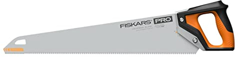 Fiskars Sega a Mano Pro per Legno, Laminati e PVC, Lunghezza della Lama: 55 cm, 9 TPI, Nero/Arancione, PowerTooth, 1062917
